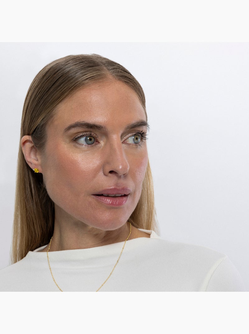 Boucles d'oreilles Luxenter en argent 925 et Padparadscha finies et plaqué or 18k - Akma Jaune - Kiabi