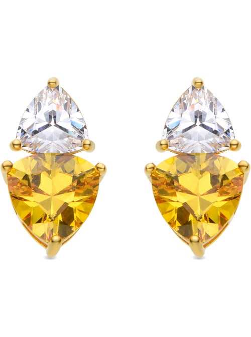 Boucles d'oreilles Luxenter en argent 925 et Padparadscha finies et plaqué or 18k - Simtul - Kiabi