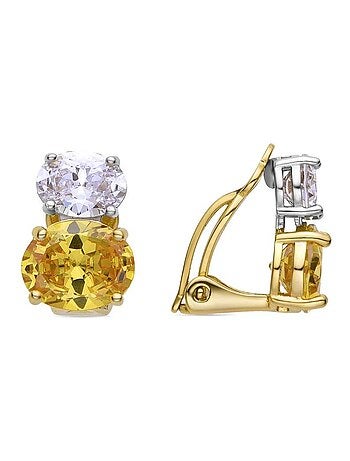 Boucles d'oreilles Luxenter en argent 925 et Padparadscha finies plaqué or jaune 18k - Elsoni