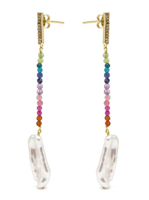 Boucles d'oreilles Luxenter en argent 925 et perle blanche plaquée or jaune 18 carats - Dephia - Kiabi