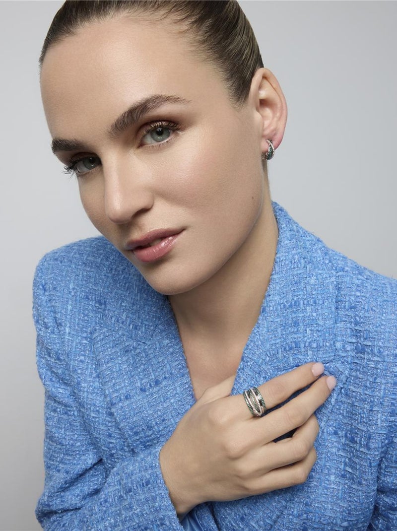 Boucles d'oreilles Luxenter en argent 925 et quartz hydrothermal vert de Paraiba rhodié - Siyi Vert - Kiabi