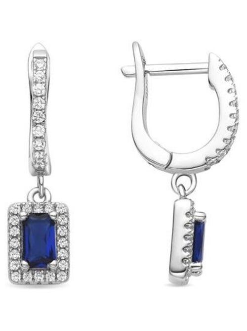 Boucles d'oreilles Luxenter en argent 925 et saphir CZ rhodié - Koiesa - Kiabi