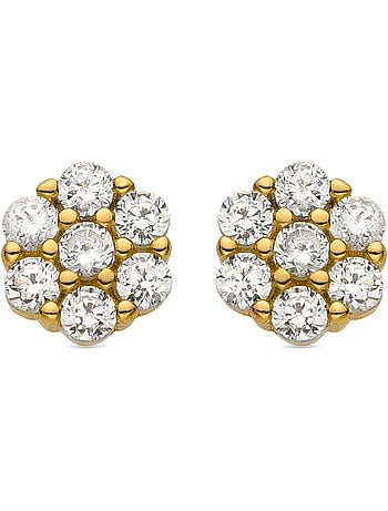 Boucles d'oreilles Luxenter en argent 925 et zircon brillant finies et plaqué or 18k - Oris