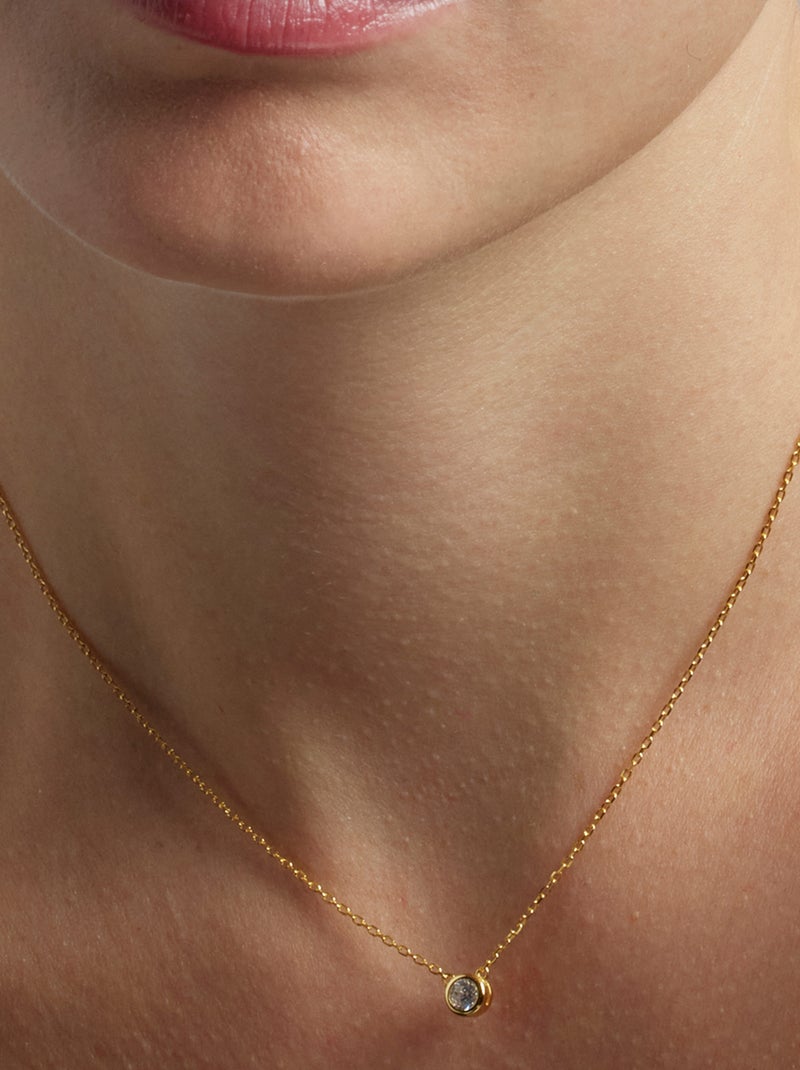 Boucles d'oreilles Luxenter en argent 925 et zircon brillant finies plaqué or jaune 18 carats - Oris Blanc - Kiabi