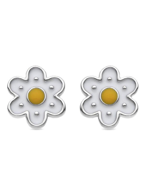 Boucles d'oreilles Luxenter en argent 925 et zircon cubique brillant rhodié - Bakio - Kiabi