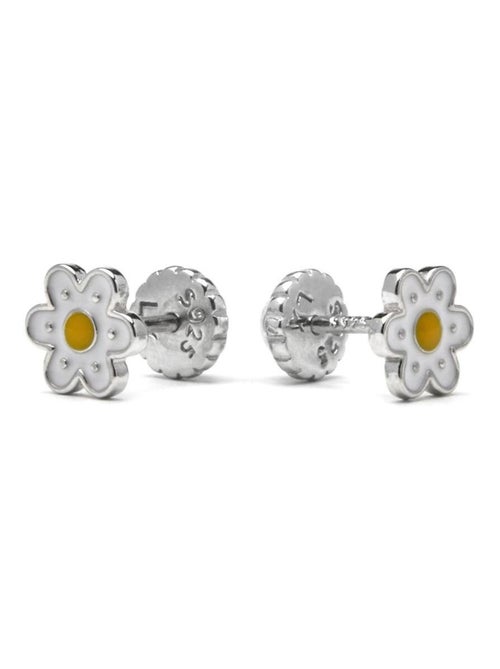 Boucles d'oreilles Luxenter en argent 925 et zircon cubique brillant rhodié - Bakio - Kiabi