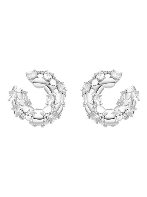 Boucles d'oreilles Luxenter en argent 925 et zircon cubique brillant rhodié - Larent - Kiabi