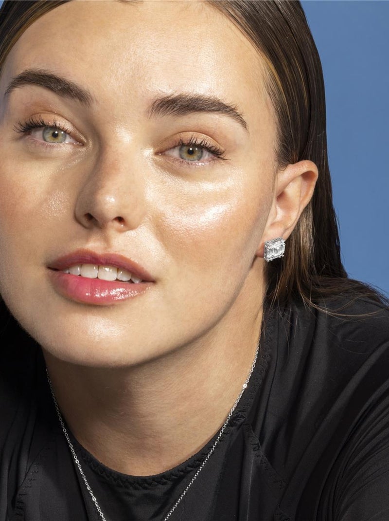 Boucles d'oreilles Luxenter en argent 925 et zircon cubique rhodié - Rakna Blanc - Kiabi