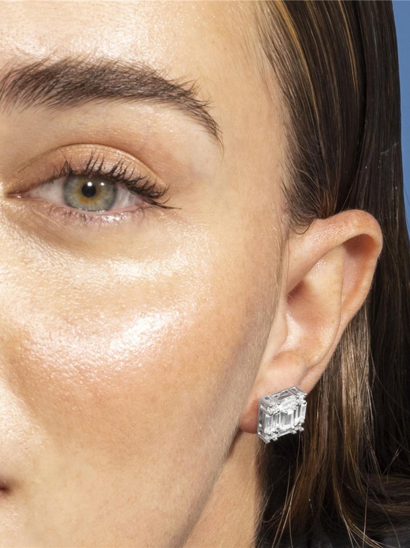 Boucles d'oreilles Luxenter en argent 925 et zircon cubique rhodié - Rakna Blanc - Kiabi