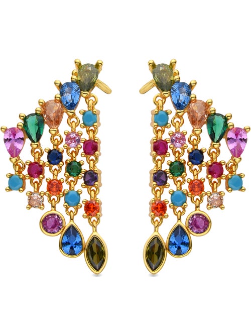 Boucles d'oreilles Luxenter en argent 925 et zircon multicolore finies et plaqué or 18k - Arkai - Kiabi Boucles d'oreilles Luxenter en argent 925 et zircon multicolore finies et plaqué or 18k - Arkai - Kiabi