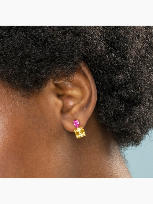 Boucles d'oreilles Luxenter en argent 925 et zircon multicolore finies et plaqué or 18k - Codua - Kiabi Boucles d'oreilles Luxenter en argent 925 et zircon multicolore finies et plaqué or 18k - Codua - Kiabi