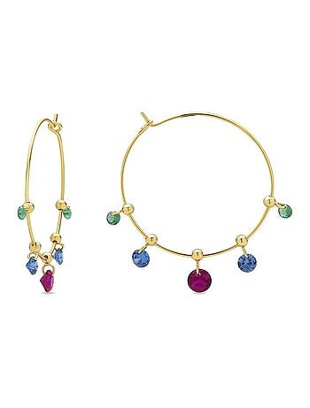 Boucles d'oreilles Luxenter en argent 925 et zircon multicolore finies et plaqué or 18k - Yhapec