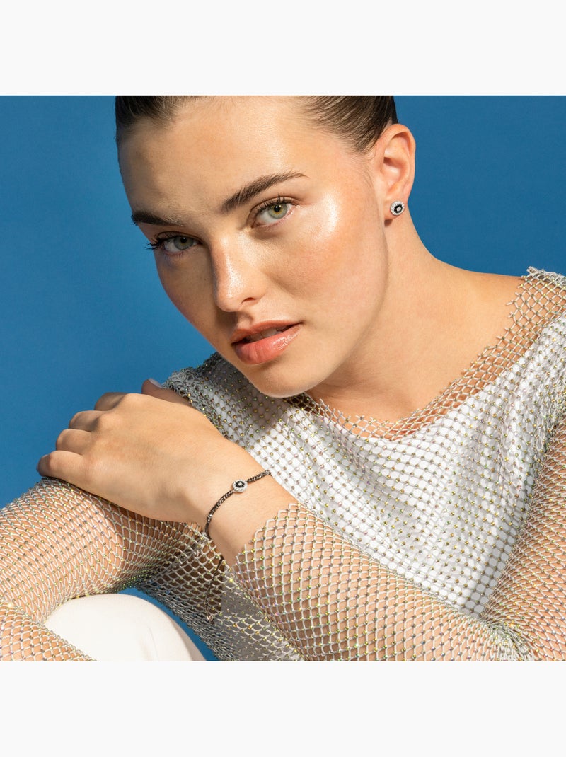 Boucles d'oreilles Luxenter en argent 925 et zircon onyx rhodié - Ziadri Noir - Kiabi