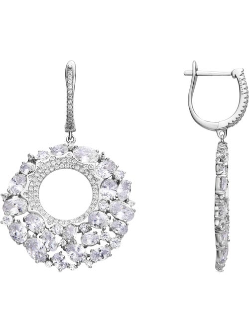 Boucles d'oreilles Luxenter en argent 925 et zircone brillante avec finition en rhodium - Kromwa - Kiabi