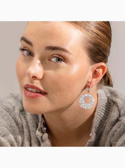Boucles d'oreilles Luxenter en argent 925 et zircone brillante avec finition en rhodium - Kromwa - Kiabi