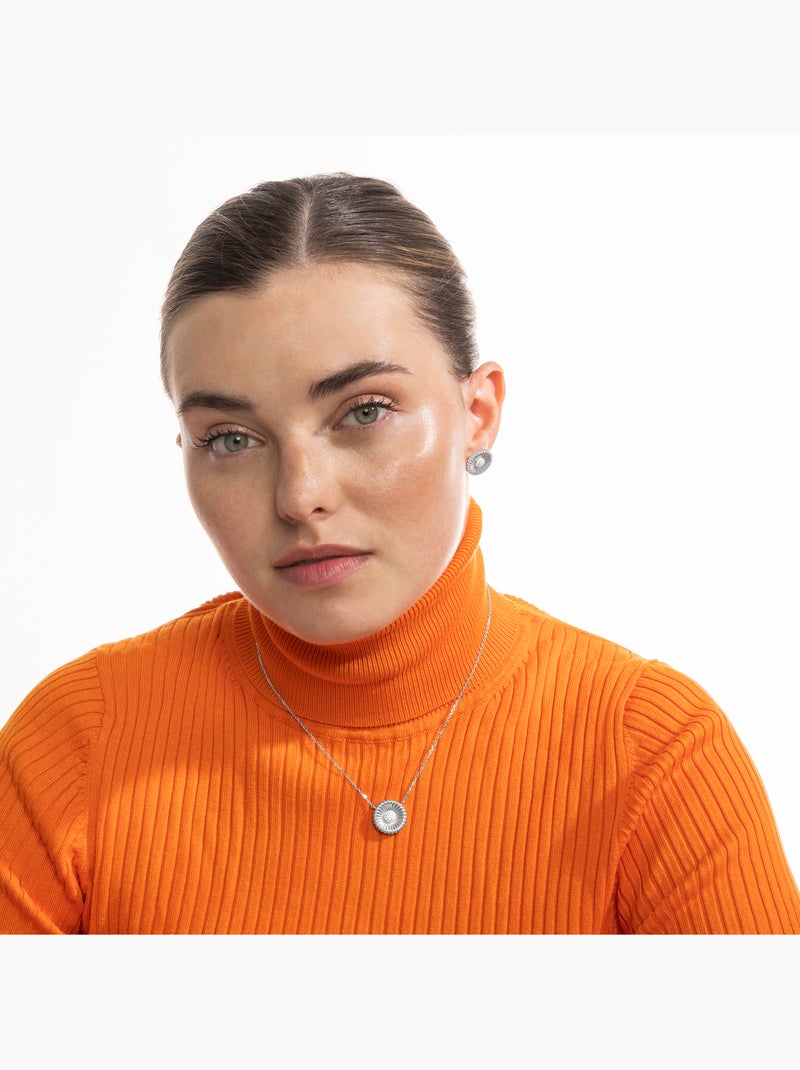 Boucles d'oreilles Luxenter en argent 925 et zircone brillante avec finition en rhodium - Olie Blanc - Kiabi