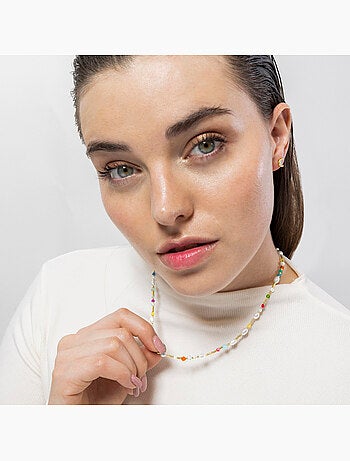 Boucles d'oreilles Luxenter en argent 925 et zircone brillante, finition or jaune 18 k - Luna
