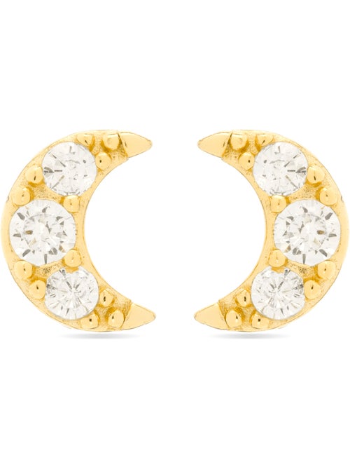 Boucles d'oreilles Luxenter en argent 925 et zircone brillante, finition or jaune 18 k - Luna - Kiabi Boucles d'oreilles Luxenter en argent 925 et zircone brillante, finition or jaune 18 k - Luna - Kiabi