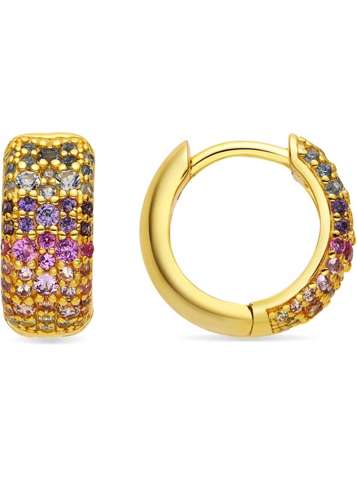 Boucles d'oreilles Luxenter en argent 925 et zircone rhodiée multicolore - Kibek - Kiabi