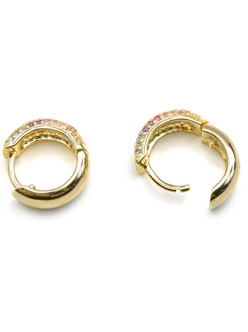 Boucles d'oreilles Luxenter en argent 925 et zircone rhodiée multicolore - Kibek - Kiabi