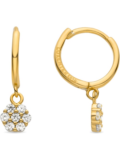 Boucles d'oreilles Luxenter en argent 925 et zirconia brillant finies et plaqué or 18k - Lipyo - Kiabi
