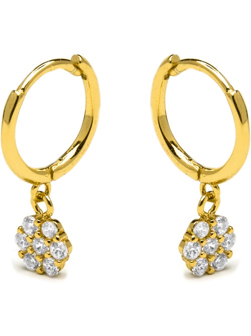 Boucles d'oreilles Luxenter en argent 925 et zirconia brillant finies et plaqué or 18k - Lipyo - Kiabi