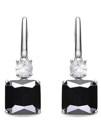 Boucles d'oreilles Luxenter en Argent 925 et Zirconia Onyx rhodié - Askuo