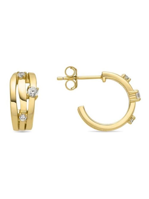 Boucles d'oreilles Luxenter en argent 925 et zirconium brillant - Duvid - Kiabi