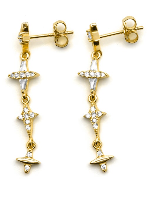 Boucles d'oreilles Luxenter en argent 925 et zirconium brillant - Holis - Kiabi