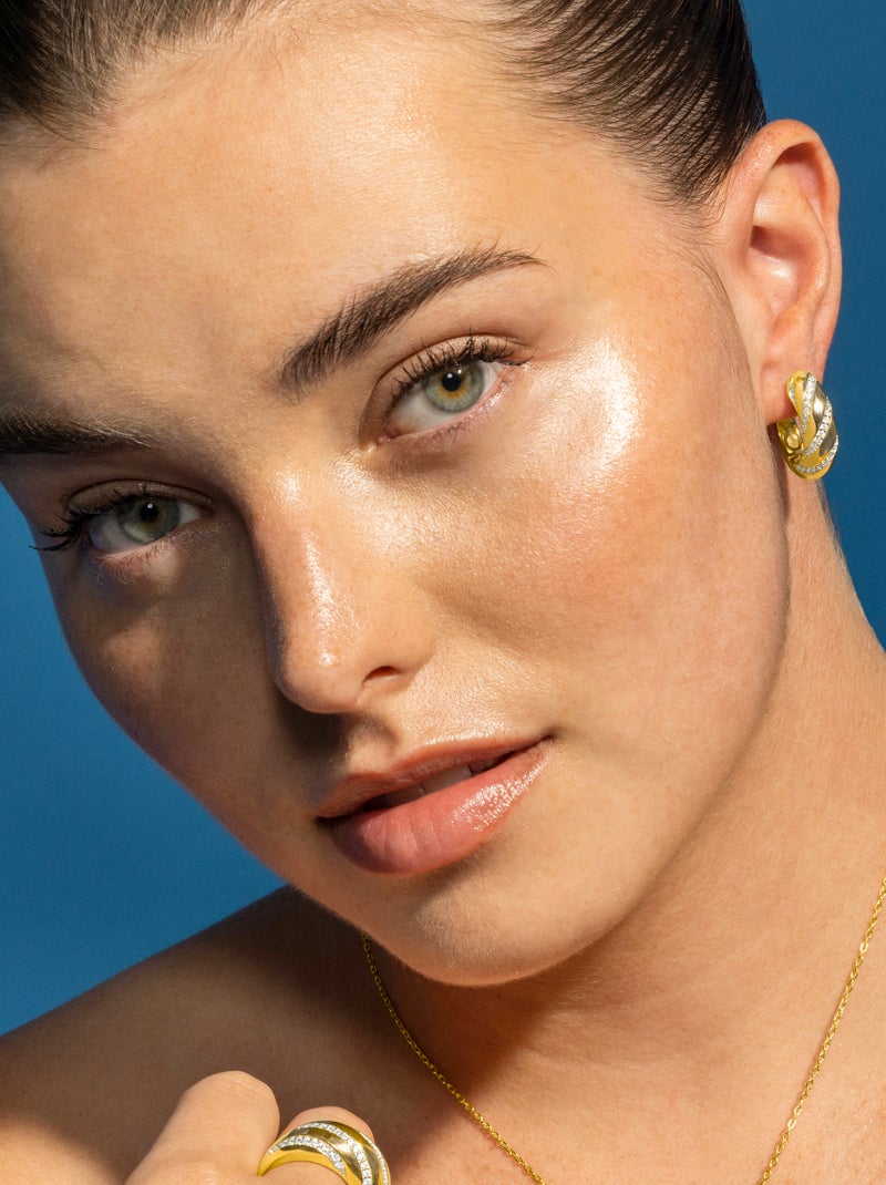 Boucles d'oreilles Luxenter en argent 925 et zirconium brillant - Vikai Blanc - Kiabi