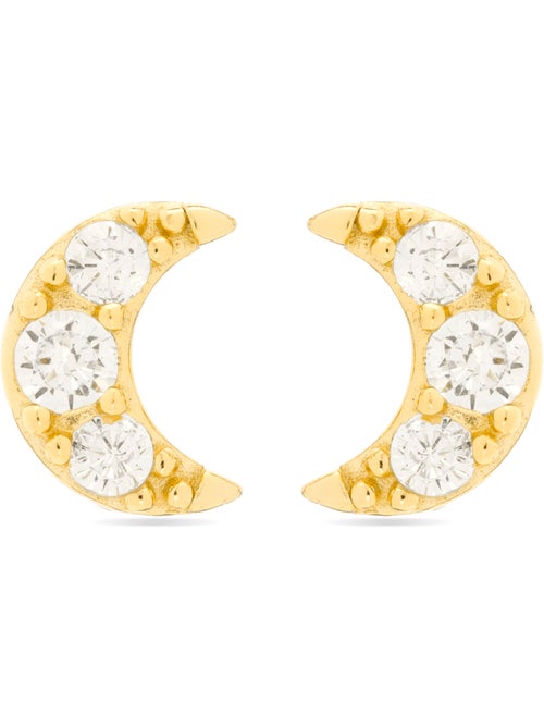 Boucles d'oreilles Luxenter en argent 925 et zirconium brillant finies et plaqué or 18k - Luna - Kiabi