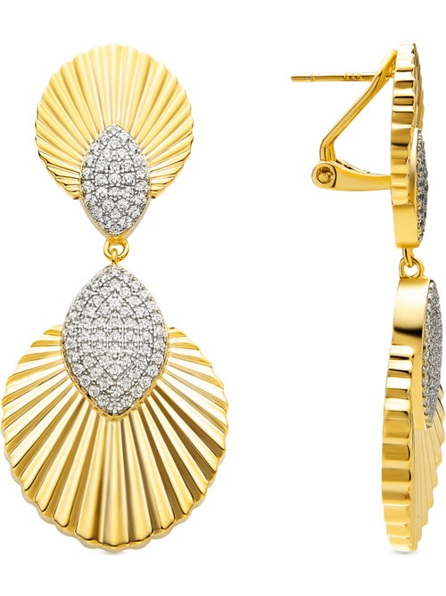 Boucles d'oreilles Luxenter en argent 925 et zirconium brillant finition or 18k - Drakfar - Kiabi Boucles d'oreilles Luxenter en argent 925 et zirconium brillant finition or 18k - Drakfar - Kiabi