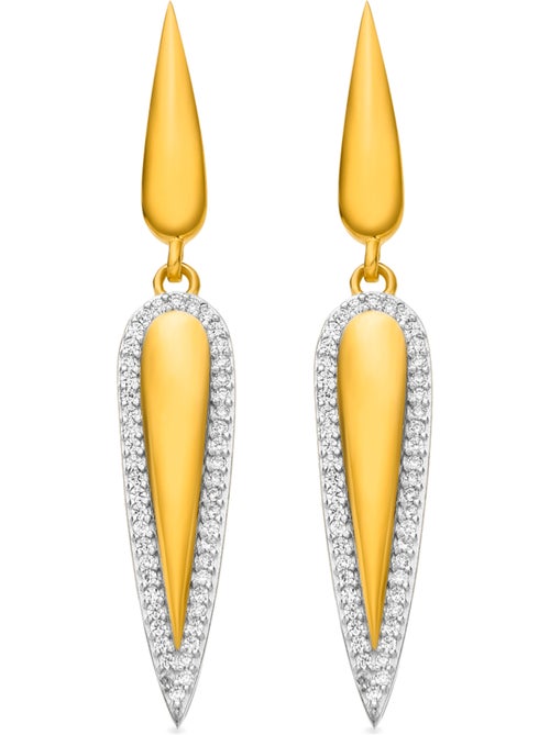 Boucles d'oreilles Luxenter en argent 925 et zirconium brillant finition or 18k - Omiya - Kiabi