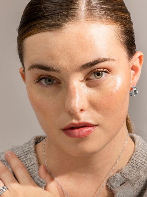 Boucles d'oreilles Luxenter en argent 925 et zirconium brillant plaqué Rhodium - Duvid - Kiabi