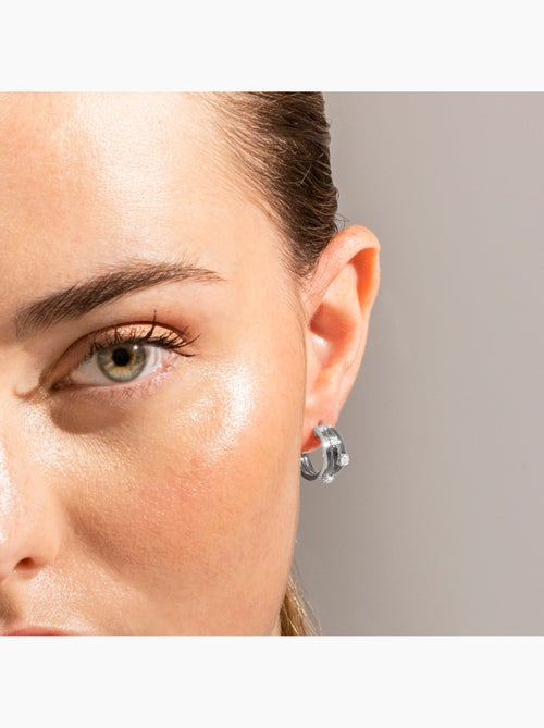 Boucles d'oreilles Luxenter en argent 925 et zirconium brillant plaqué Rhodium - Duvid - Kiabi