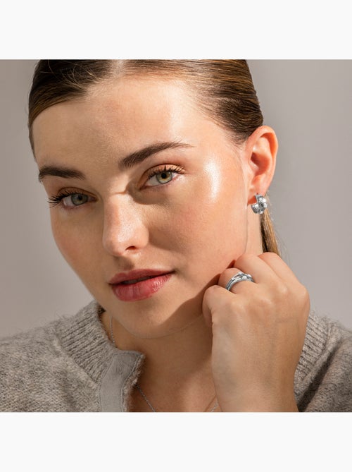 Boucles d'oreilles Luxenter en argent 925 et zirconium brillant plaqué Rhodium - Duvid - Kiabi