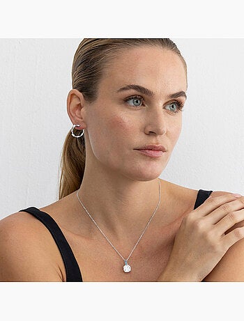 Boucles d'oreilles Luxenter en argent 925 et zirconium brillant plaqué rhodium - Parkya