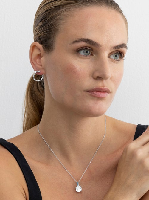 Boucles d'oreilles Luxenter en argent 925 et zirconium brillant plaqué rhodium - Parkya - Kiabi