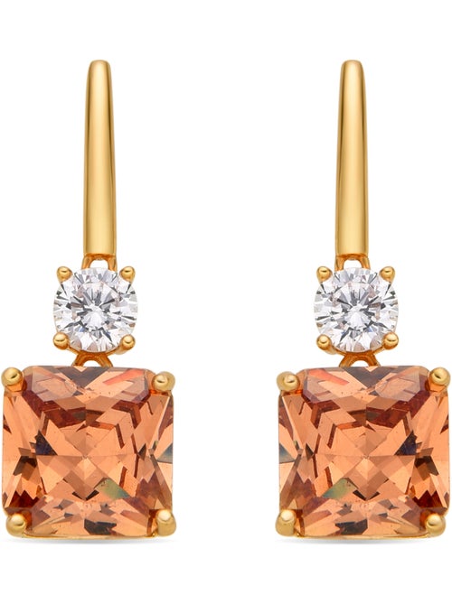 Boucles d'oreilles Luxenter en argent 925 et zirconium champagne plaqué or 18k - Askuo - Kiabi