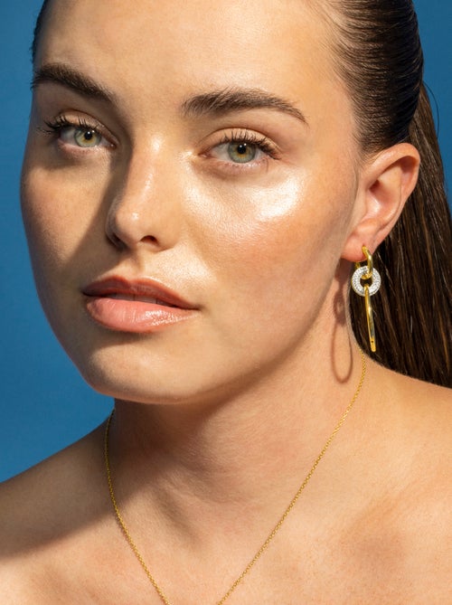 Boucles d'oreilles Luxenter en argent 925 et zirconium plaqué rhodium - Wanty - Kiabi
