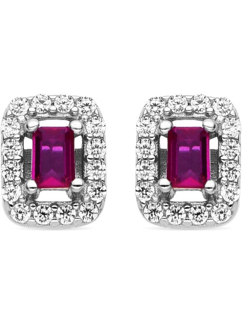 Boucles d'oreilles Luxenter en argent 925 et zirconium rhodié - Sesh - Kiabi