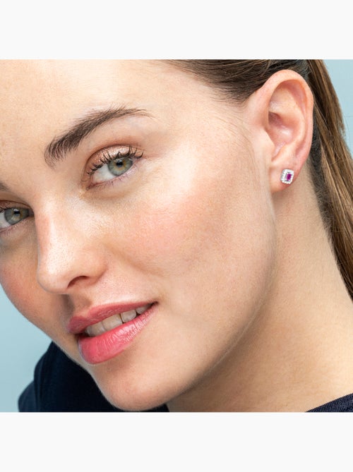Boucles d'oreilles Luxenter en argent 925 et zirconium rhodié - Sesh - Kiabi