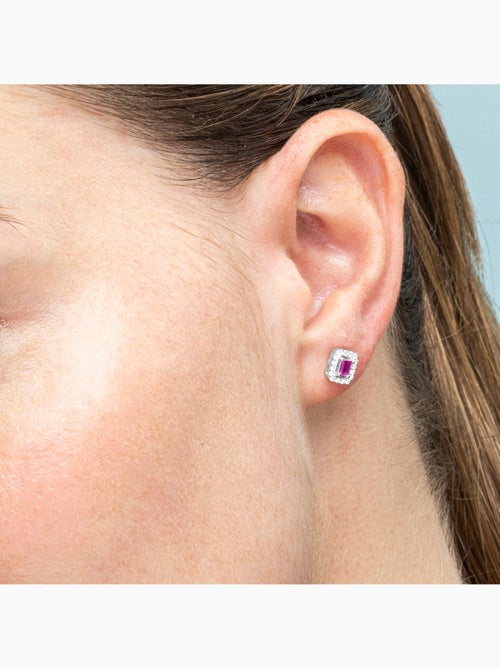 Boucles d'oreilles Luxenter en argent 925 et zirconium rhodié - Sesh - Kiabi