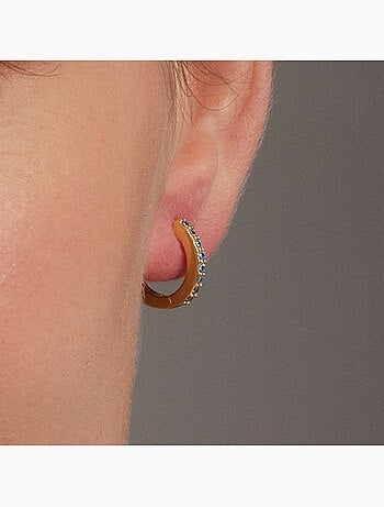 Boucles d'oreilles Luxenter en argent 925 quartz hydrothermal vert, finition or jaune 18k - Valarys