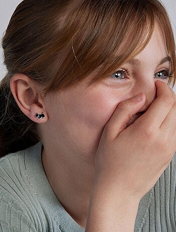 Boucles d'oreilles Luxenter en argent 925 rhodié - Trompik