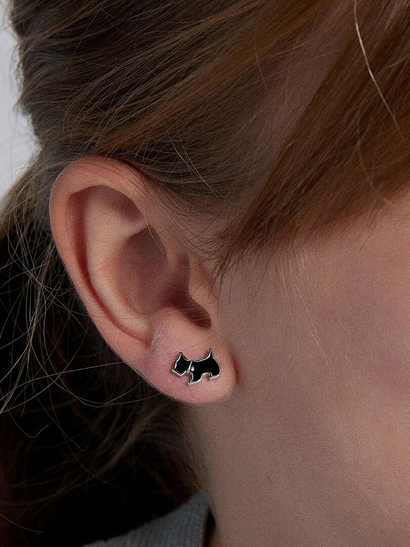 Boucles D'oreilles Puces Alix - Argent 925 Rhodié - Zircon Noir 3 Mm - Clous Ronds - CENTMILLE
