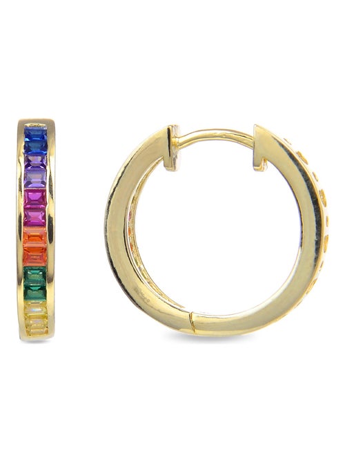 Boucles d'oreilles Luxenter en argent 925 zircon multicolore et finition et plaqué or 18k-Tuhato - Kiabi Boucles d'oreilles Luxenter en argent 925 zircon multicolore et finition et plaqué or 18k-Tuhato - Kiabi