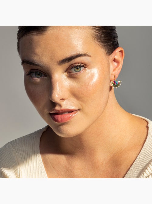 Boucles d'oreilles Luxenter en argent 925 zircone multicolore et finition en or jaune 18k - Salma - Kiabi Boucles d'oreilles Luxenter en argent 925 zircone multicolore et finition en or jaune 18k - Salma - Kiabi
