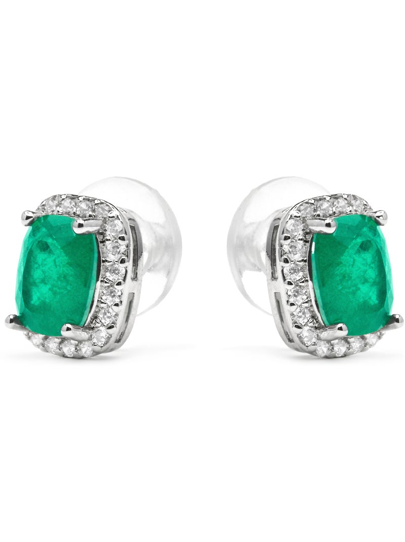 Boucles d'oreilles Luxenter en argent et quartz hydrothermal vert de Paraiba - Kimhi Argent - Kiabi
