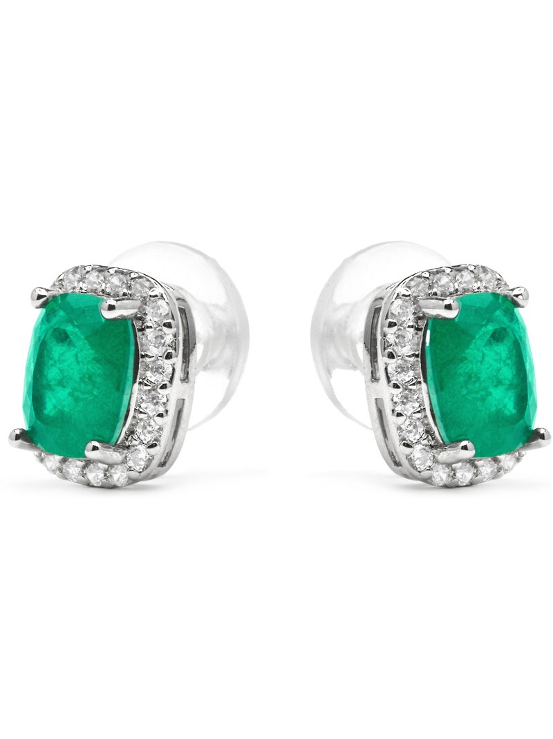 Boucles d'oreilles Luxenter en argent et quartz hydrothermal vert de Paraiba - Kimhi Blanc - Kiabi